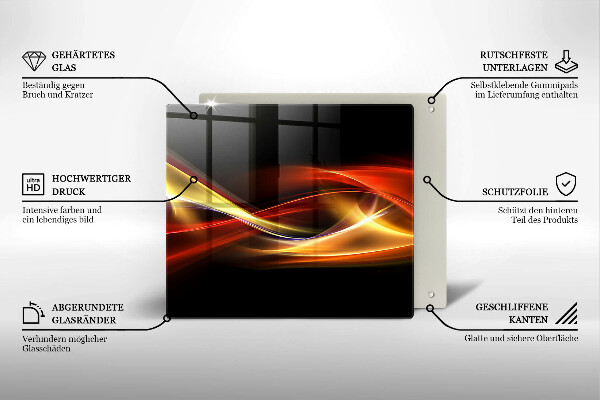 Zaščitna plošča za štedilnik Abstraktni dim in svetloba