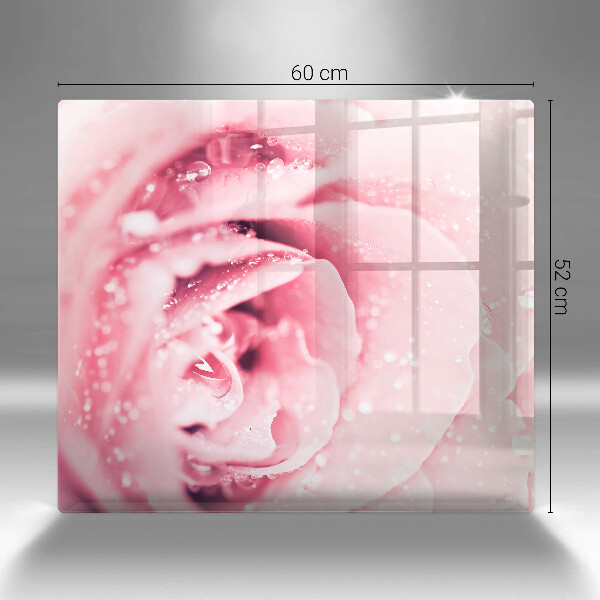 Zaščitna plošča za štedilnik Rosne kapljice in cvet vrtnice