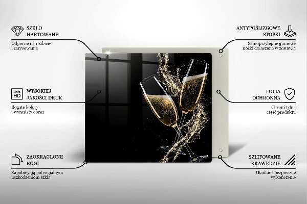 Stenska zaščitna plošča za štedilnik Kozarci za šampanjec