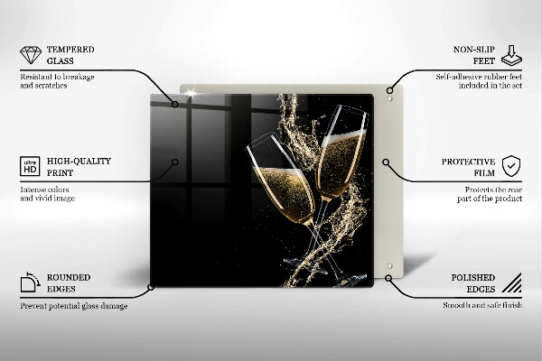 Stenska zaščitna plošča za štedilnik Kozarci za šampanjec