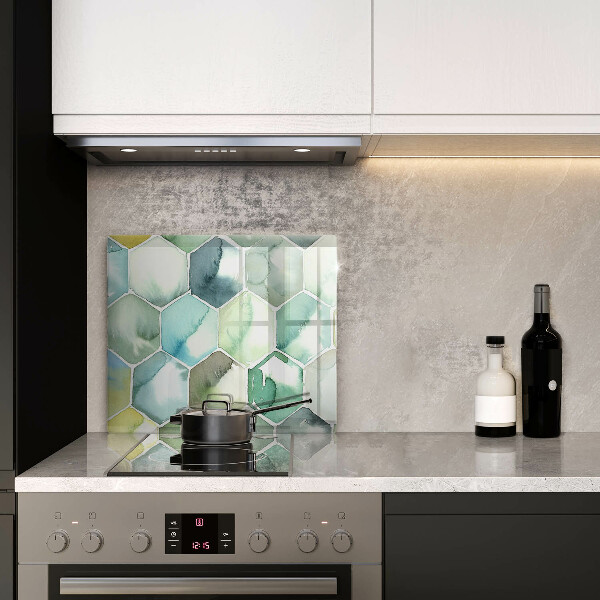 Zaščitna plošča za štedilnik Akvarelni šesterokotniki