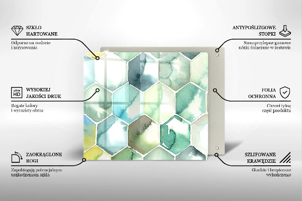 Zaščitna plošča za štedilnik Akvarelni šesterokotniki