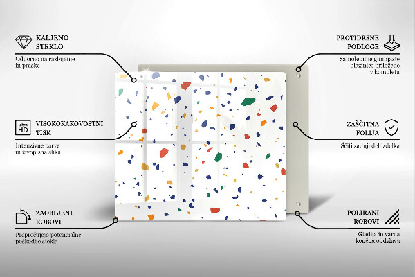 Stenska zaščitna plošča za štedilnik Pisana kamnina