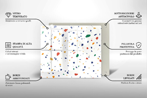 Stenska zaščitna plošča za štedilnik Pisana kamnina