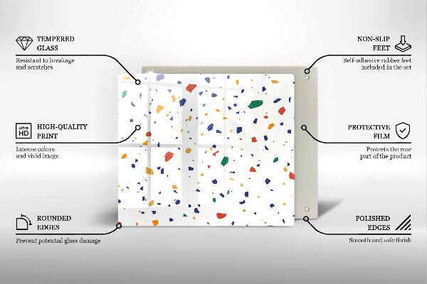 Stenska zaščitna plošča za štedilnik Pisana kamnina