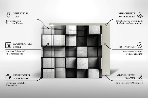 Stenska zaščitna plošča za štedilnik 3D geometrijsko ozadje