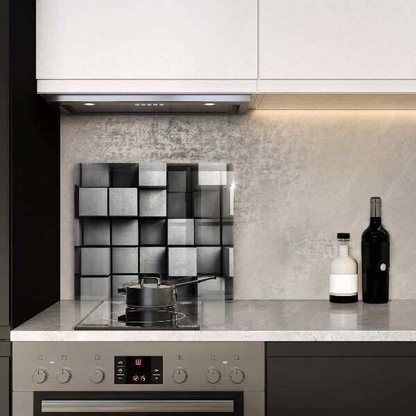 Stenska zaščitna plošča za štedilnik 3D geometrijsko ozadje