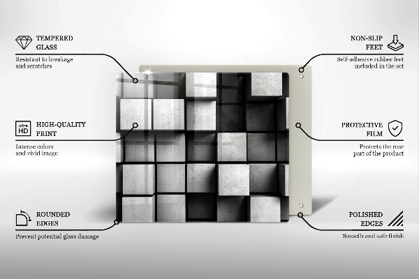 Stenska zaščitna plošča za štedilnik 3D geometrijsko ozadje