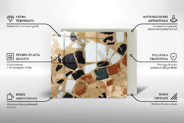 Stenska zaščitna plošča za štedilnik Plošča z okrasnimi kamni