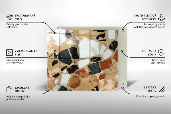 Stenska zaščitna plošča za štedilnik Plošča z okrasnimi kamni