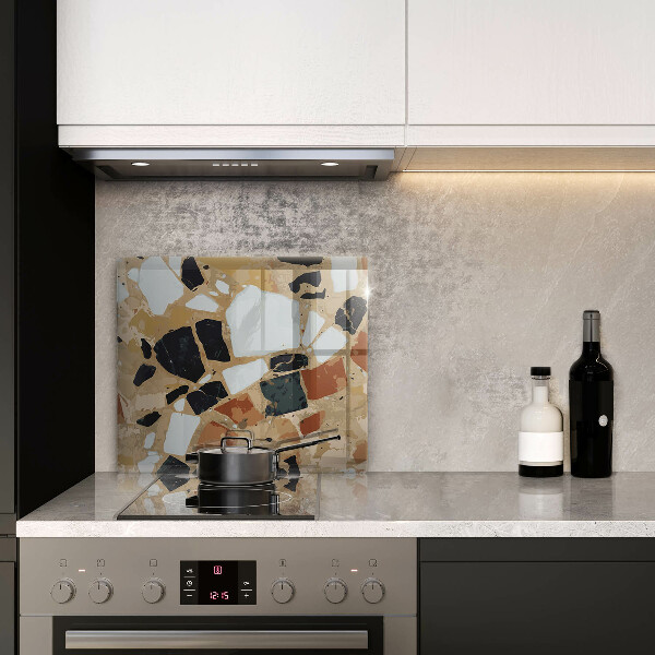 Stenska zaščitna plošča za štedilnik Plošča z okrasnimi kamni