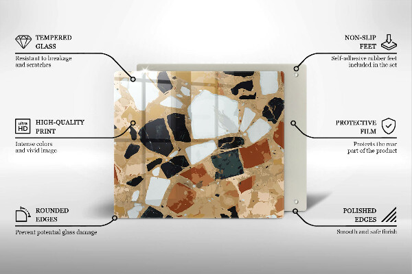 Stenska zaščitna plošča za štedilnik Plošča z okrasnimi kamni