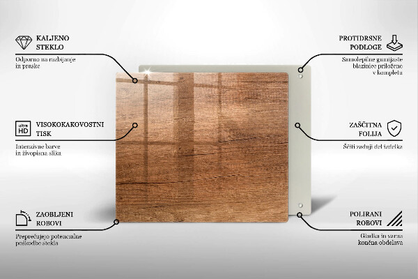 Stenska zaščitna plošča za štedilnik Tekstura lesa