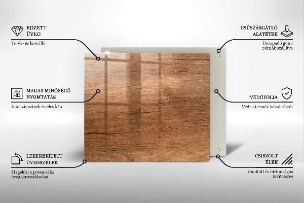 Stenska zaščitna plošča za štedilnik Tekstura lesa