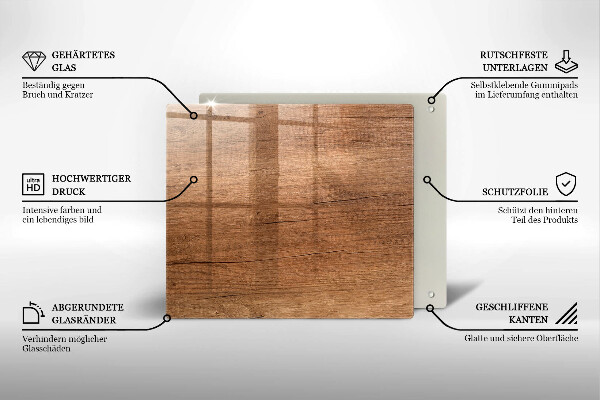 Stenska zaščitna plošča za štedilnik Tekstura lesa