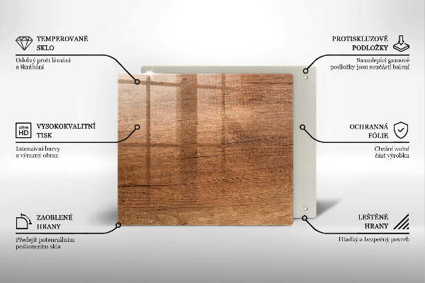 Stenska zaščitna plošča za štedilnik Tekstura lesa