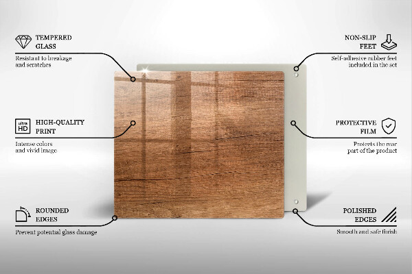 Stenska zaščitna plošča za štedilnik Tekstura lesa