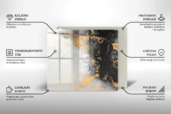 Zaščitna plošča za štedilnik Abstrakcija z zlatom