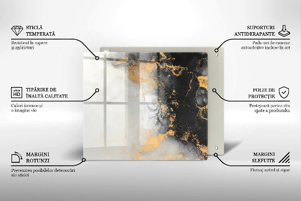 Zaščitna plošča za štedilnik Abstrakcija z zlatom