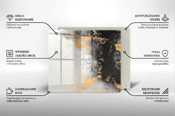 Zaščitna plošča za štedilnik Abstrakcija z zlatom