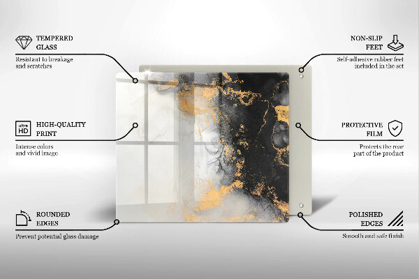 Zaščitna plošča za štedilnik Abstrakcija z zlatom
