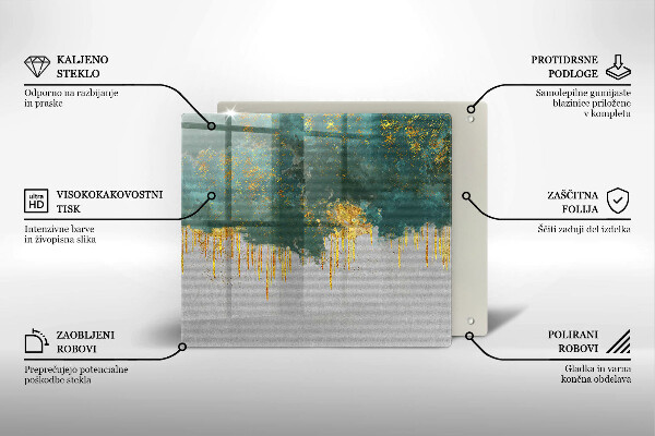 Zaščitna plošča za štedilnik Abstrakcija z zlatom