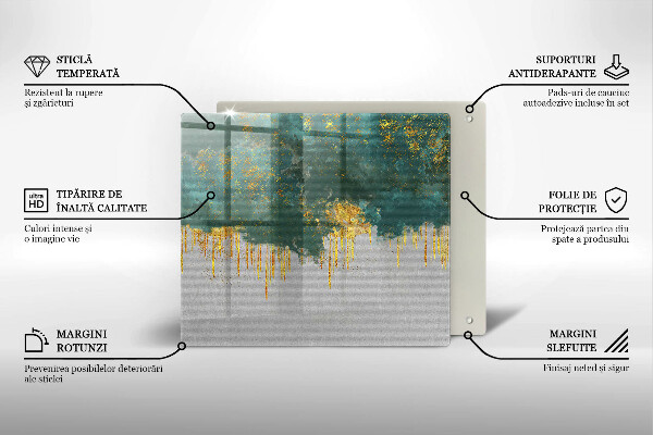 Zaščitna plošča za štedilnik Abstrakcija z zlatom