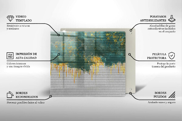 Zaščitna plošča za štedilnik Abstrakcija z zlatom
