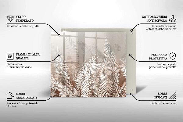 Zaščitna plošča za štedilnik Boho rastlinski listi