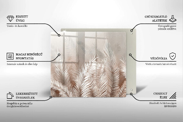 Zaščitna plošča za štedilnik Boho rastlinski listi