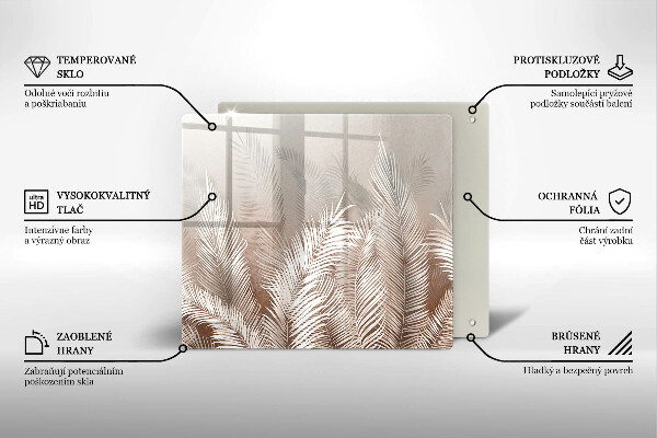 Zaščitna plošča za štedilnik Boho rastlinski listi