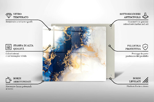Zaščitna plošča za štedilnik Abstrakcija z modro