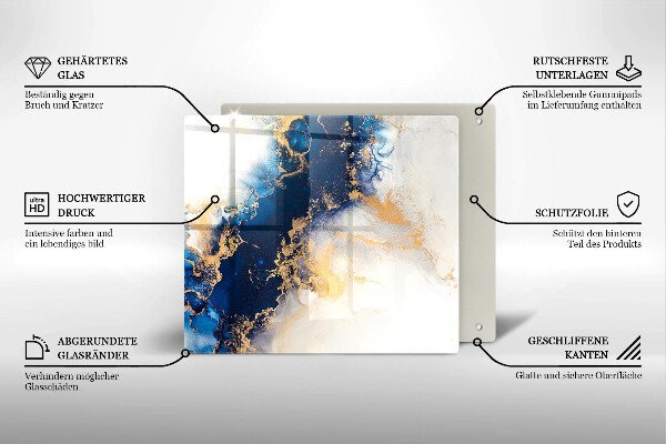 Zaščitna plošča za štedilnik Abstrakcija z modro