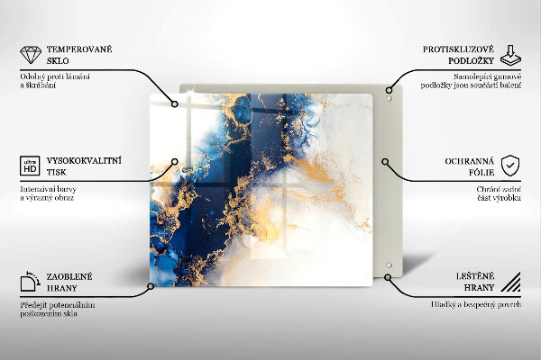 Zaščitna plošča za štedilnik Abstrakcija z modro