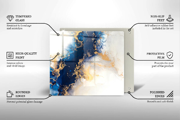 Zaščitna plošča za štedilnik Abstrakcija z modro