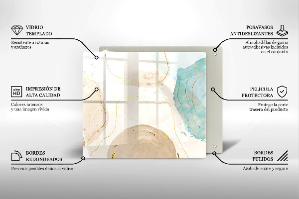 Zaščitna plošča za štedilnik Svetle boho oblike