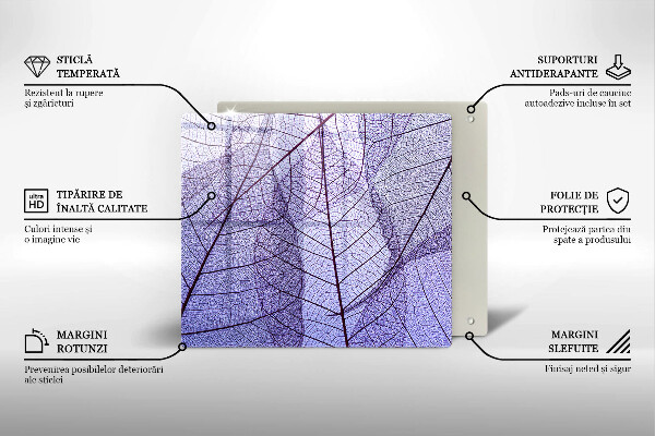 Zaščitna plošča za štedilnik Listi z žilami