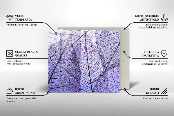 Zaščitna plošča za štedilnik Listi z žilami