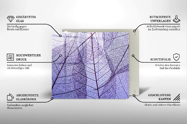 Zaščitna plošča za štedilnik Listi z žilami