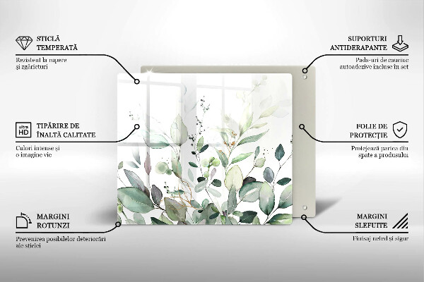 Zaščitna plošča za štedilnik Akvarelne rastline