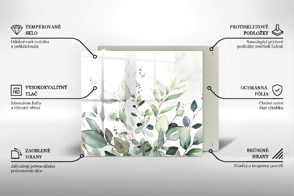 Zaščitna plošča za štedilnik Akvarelne rastline
