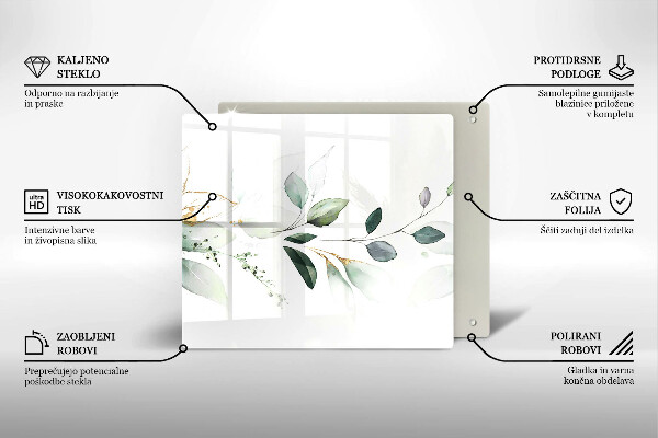 Zaščitna plošča za štedilnik Akvarelni listi