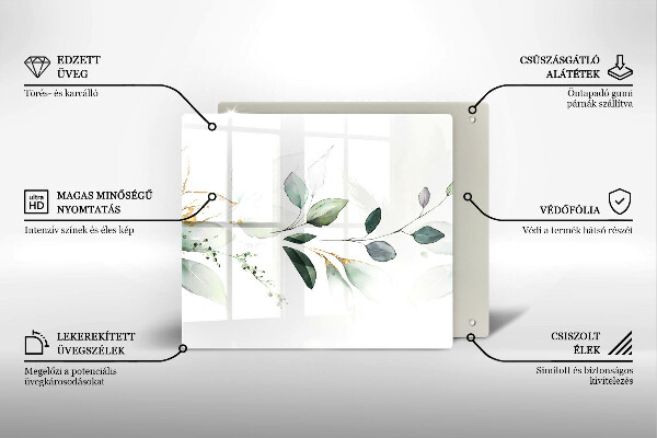 Zaščitna plošča za štedilnik Akvarelni listi