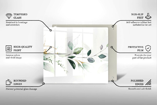 Zaščitna plošča za štedilnik Akvarelni listi