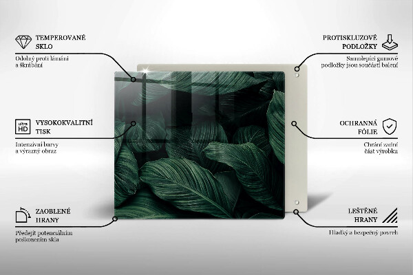Stenska zaščitna plošča za štedilnik Temni listi