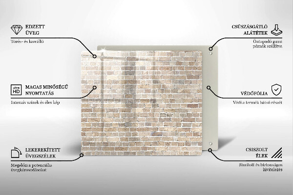 Stenska zaščitna plošča za štedilnik Svetla opečna stena