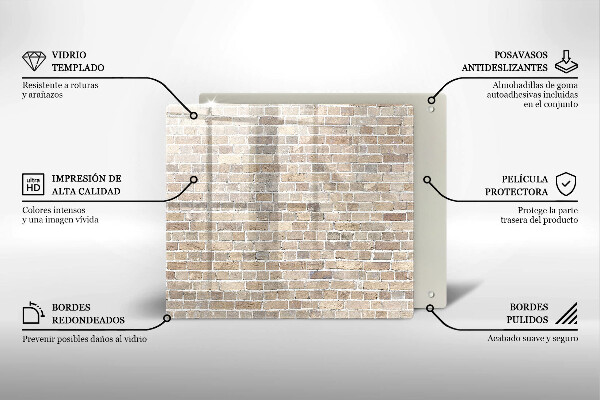 Stenska zaščitna plošča za štedilnik Svetla opečna stena