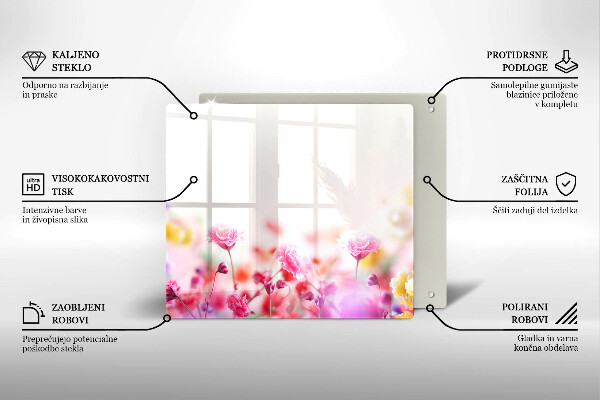 Stenska zaščitna plošča za štedilnik Cvetlični travnik