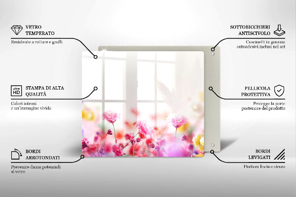 Stenska zaščitna plošča za štedilnik Cvetlični travnik