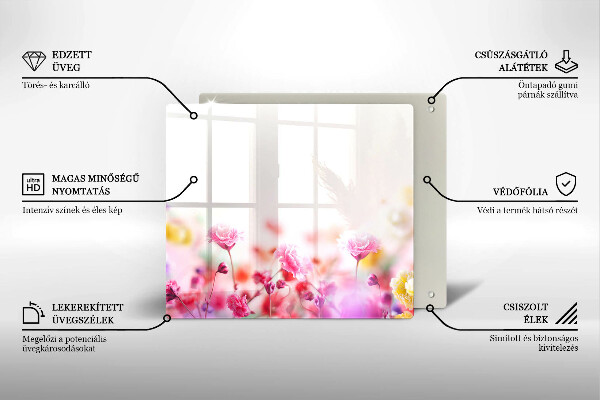 Stenska zaščitna plošča za štedilnik Cvetlični travnik